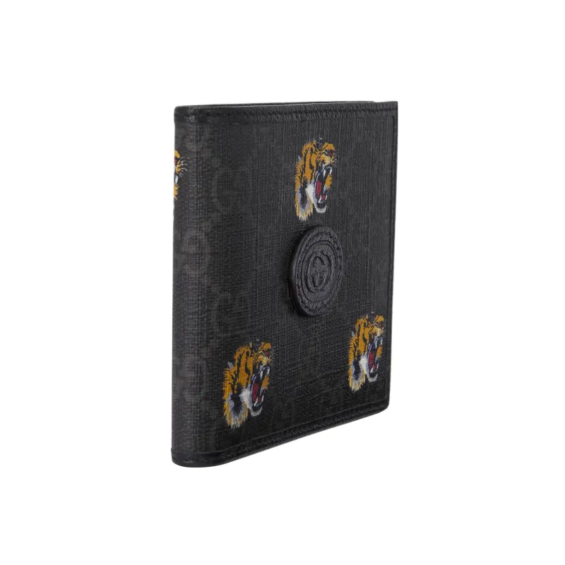GUCCI Canvas With Leather Trim Wallet Men's Black-1