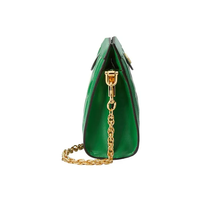 GUCCI GG Matelassé Leather Chain Shoulder Bag Shoulder Bags Handbags Women's Green-3