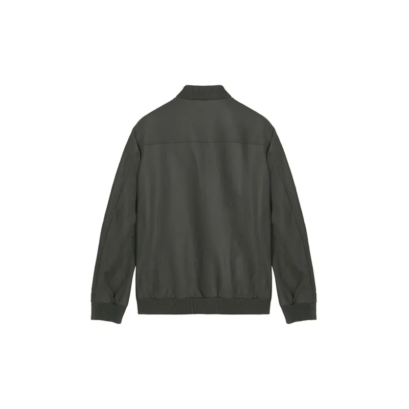 DAVID NAMAN Leather Jackets Men Green-1