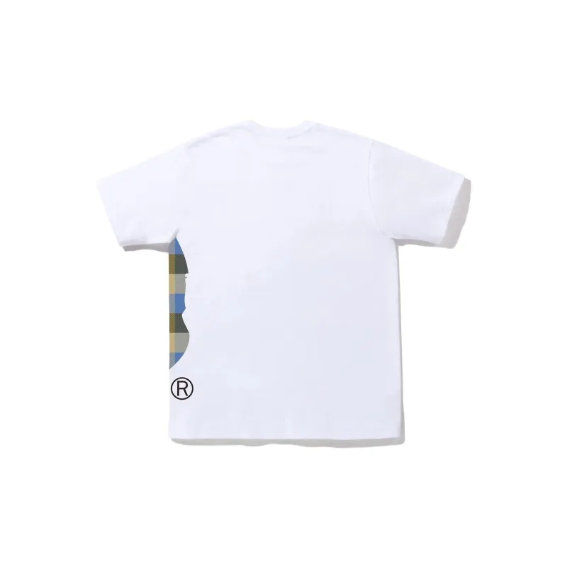 Bape Block Check Side Big Ape Head Tee FW22-5