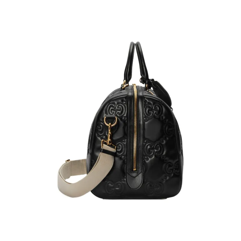 GUCCI Leather Handbag Shoulder Bag Crossbody Bag Travel Bag Medium Size Women's Black-3