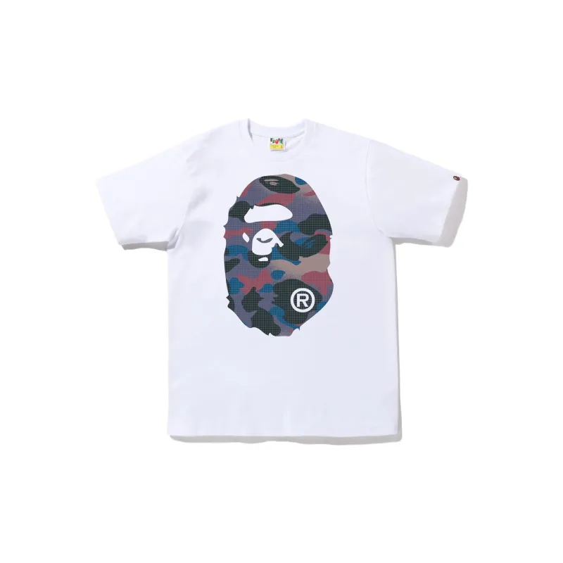 A BATHING APE Grid Camo Big Ape Head Tee-4