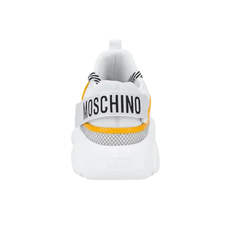 MOSCHINO Slip Resistant Low Top Sports Casual Shoes Men's White Gray Green-3