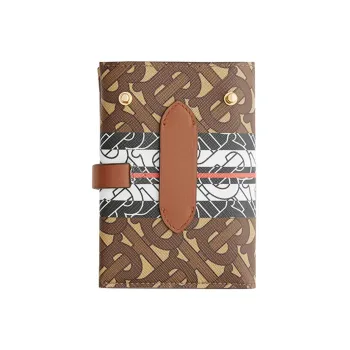 Burberry Eco Friendly Canvas Coin Purse Card Holder Lanyard Wallet Women's Brown