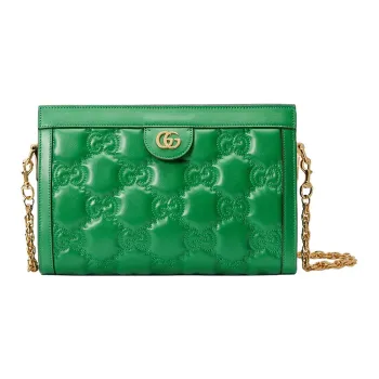 GUCCI GG Matelassé Leather Chain Shoulder Bag Shoulder Bags Handbags Women's Green