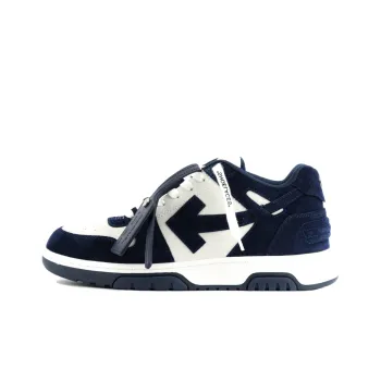 OFF WHITE Out Of Office Ooo Low Tops White Navy Blue Suede