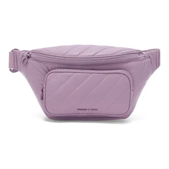 CHARLES&KEITH Fabric, Polyurethane, Synthetic Leather Fanny Pack Regular Women's Light Purple/Black