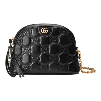 GUCCI Quilted Leather Crossbody Bag, Shoulder Bag Women's Black