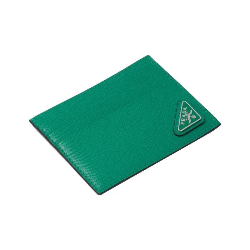 PRADA Saffiano Leather Card Holder Men's Bright Green-1