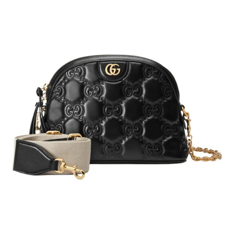 GUCCI Quilted Leather Crossbody Bag, Shoulder Bag Women's Black-1