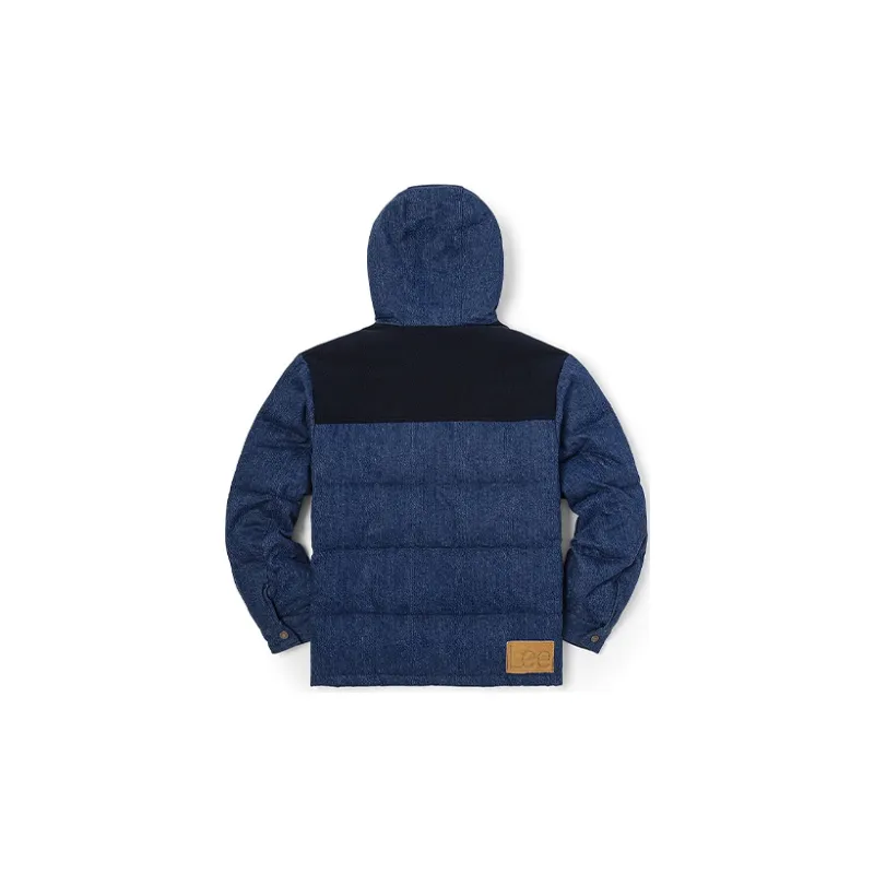 Lee FW22 Letter Hooded Down Jacket Men's Dark Blue-1