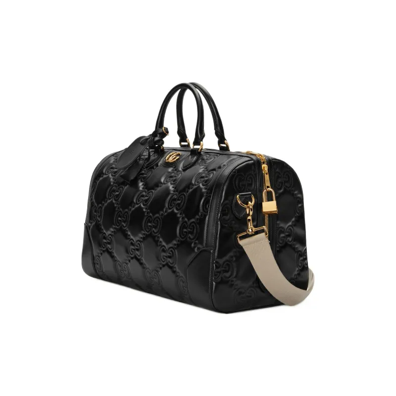 GUCCI Leather Handbag Shoulder Bag Crossbody Bag Travel Bag Medium Size Women's Black-2