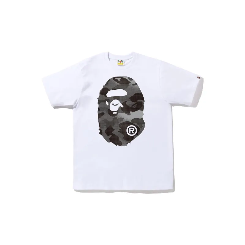 A BATHING APE Grid Camo Big Ape Head Tee-6