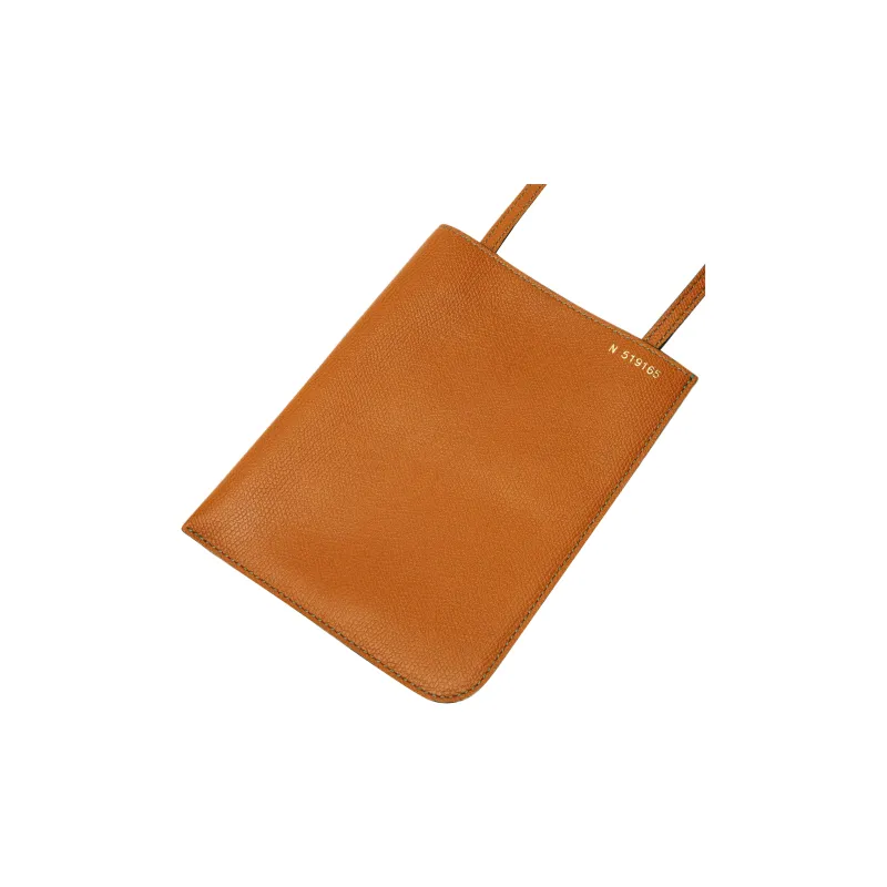 Valextra Calfskin Shoulder Bag Crossbody Bag Card Holder Women's Brown-3