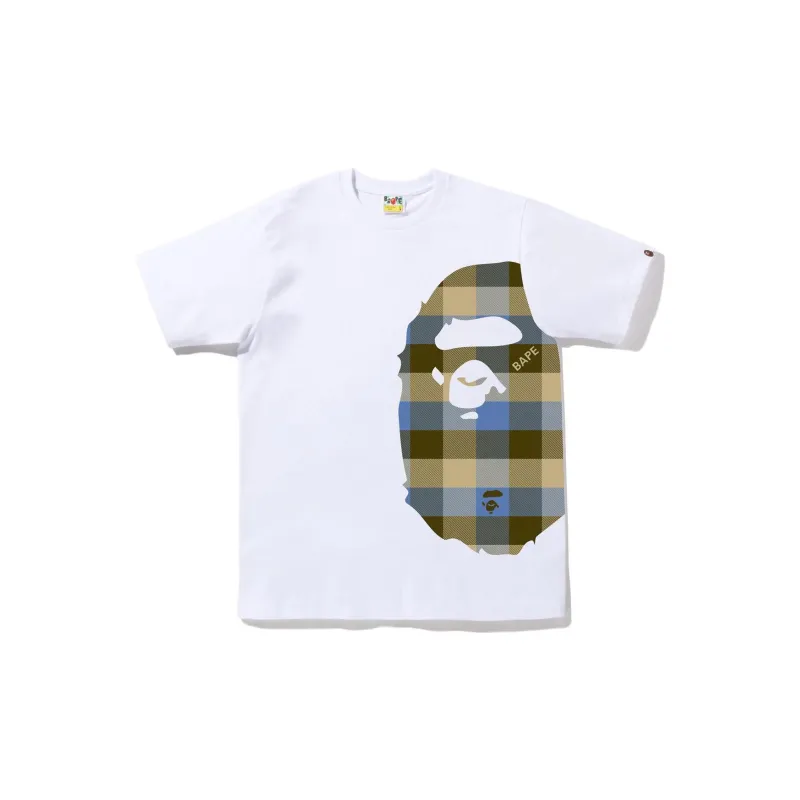Bape Block Check Side Big Ape Head Tee FW22-4