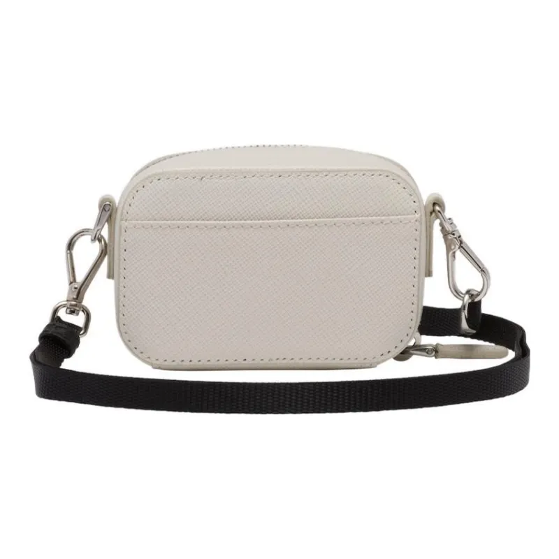 PRADA Saffiano Leather Shoulder Bag Crossbody Bag Mini Men's White-1