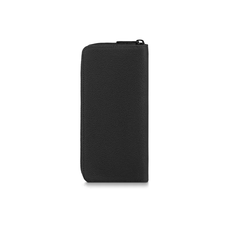 LOUIS VUITTON Zippy Aerogram Cow Leather Wallet Regular Men's Black-2
