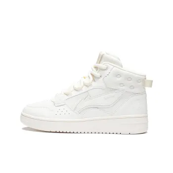 LiNing Yamahara Slip Resistant Cushioning Wear Resistant High Top Skateboard Shoes Women's Ecru