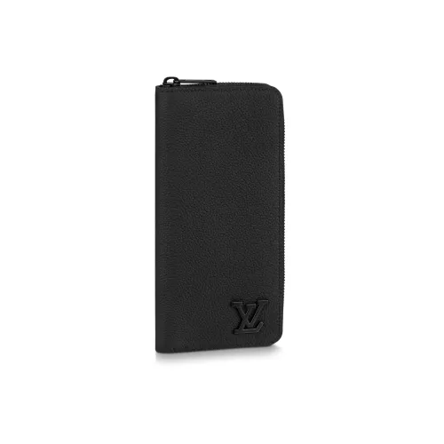 LOUIS VUITTON Zippy Aerogram Cow Leather Wallet Regular Men's Black
