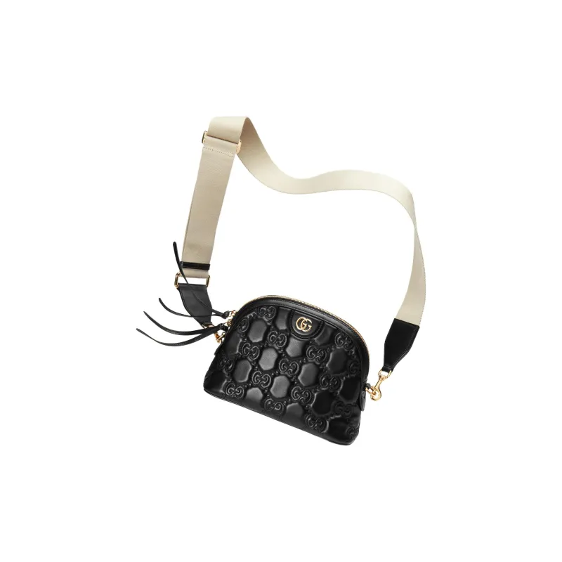 GUCCI Quilted Leather Crossbody Bag, Shoulder Bag Women's Black-8