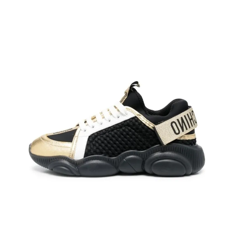MOSCHINO Wear-Resistant Low-Top Sports Casual Shoes Women's Black Gold-0
