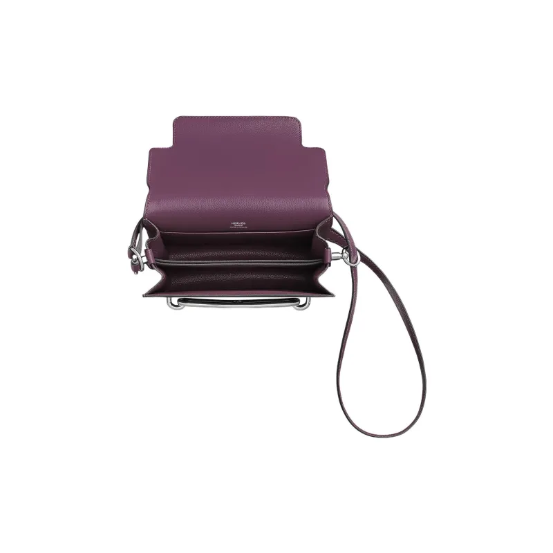 HERMES Roulis Evercolor Calfskin Pig Nose Bag Shoulder Bag Crossbody Bag Mini Women's N5 Cassis Blackcurrant Color-2
