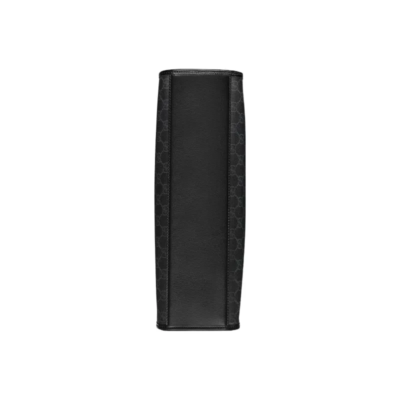GUCCI GG Retro Series Leather Tote Bag Shopping Bag Shoulder Bag Crossbody Bag Handbag Medium Size Men's Black-6