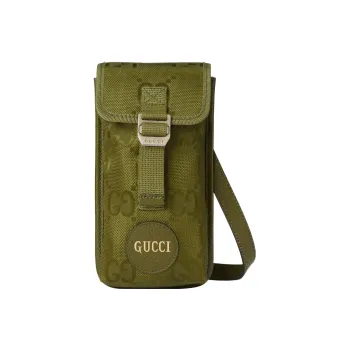 GUCCI Off The Grid Nylon And Leather Crossbody Bag Shoulder Bag Men's Green