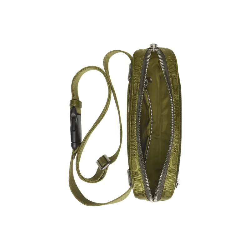 GUCCI Off The Grid Leather Sling Bag Fanny Pack Men's Green-6