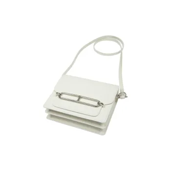 HERMES Roulis Evercolor Leather Pig Nose Wallet Handheld Shoulder Bag Crossbody Bag Mini Women's 01 Blanc Pure White