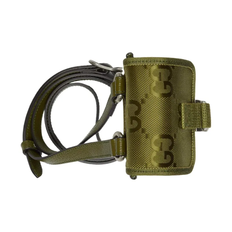 GUCCI Off The Grid Nylon And Leather Crossbody Bag Shoulder Bag Men's Green-4