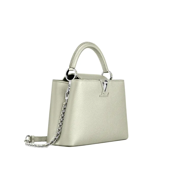 LOUIS VUITTON Capucines Taurillon Leather Shoulder Bag Crossbody Bag Handbag Small Size Women's Metal Gray-1