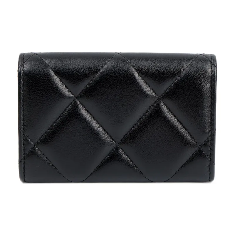 CHANEL 19Bag Sheepskin Coin Purse Wallets Card Holders Women's Black-2