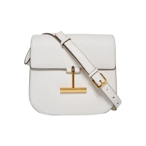 TF TARA Grained Leather Crossbody Bag Shoulder Bag Women's White