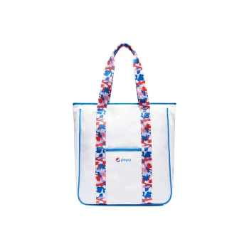 Pepsi Leather Totes Handbags Large Size Women's White