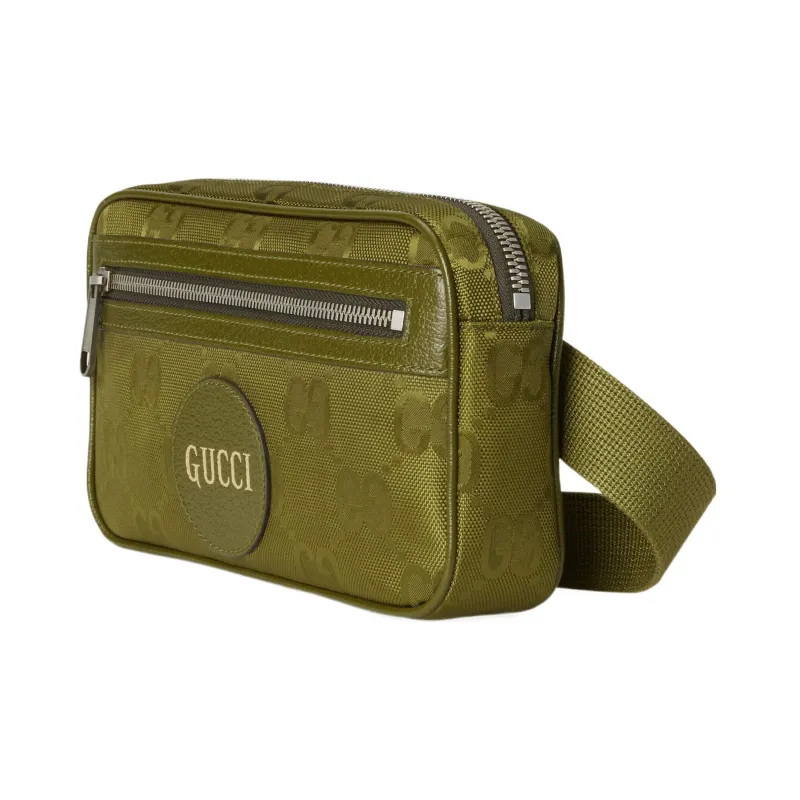GUCCI Off The Grid Leather Sling Bag Fanny Pack Men's Green-1