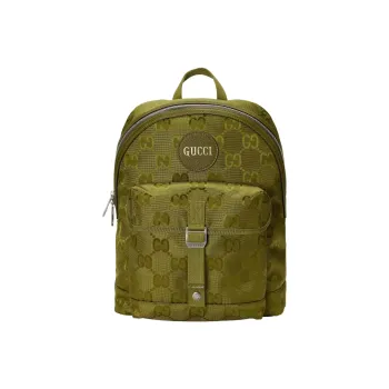 GUCCI Off The Grid Leather Detail Backpack Men's Green