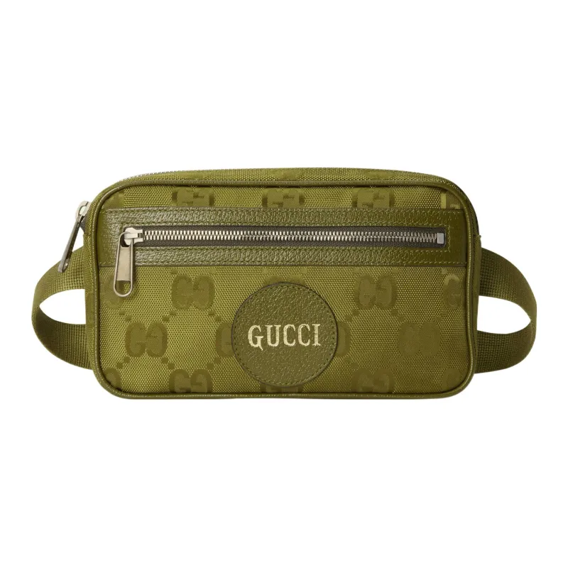GUCCI Off The Grid Leather Sling Bag Fanny Pack Men's Green-0