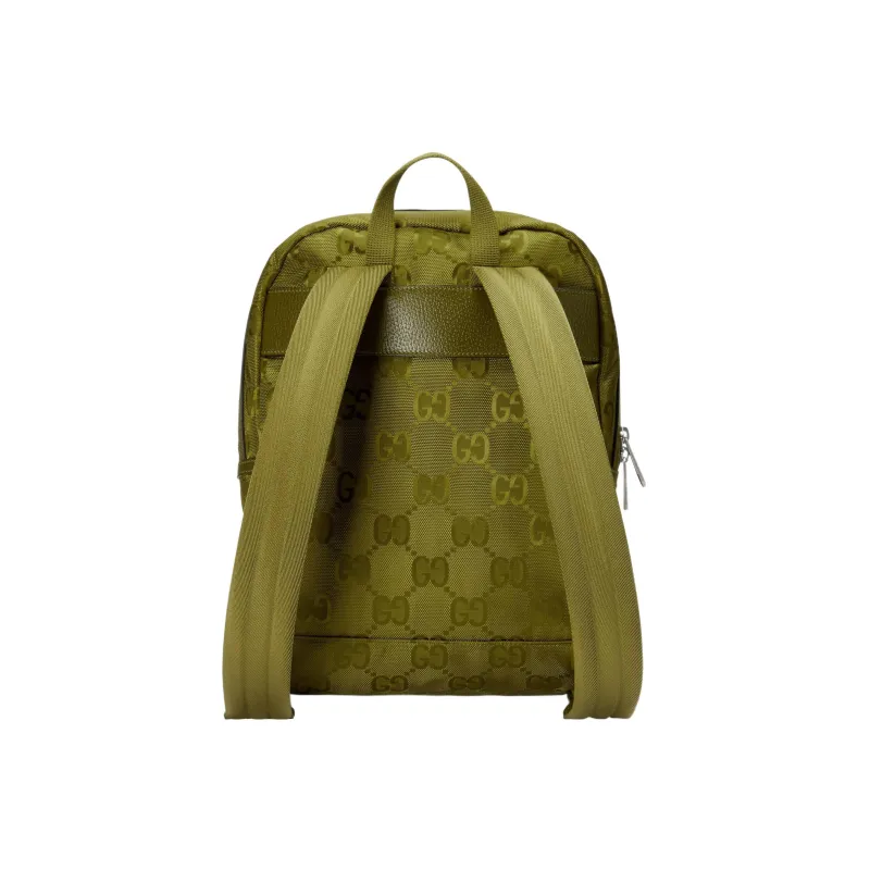 GUCCI Off The Grid Leather Detail Backpack Men's Green-3