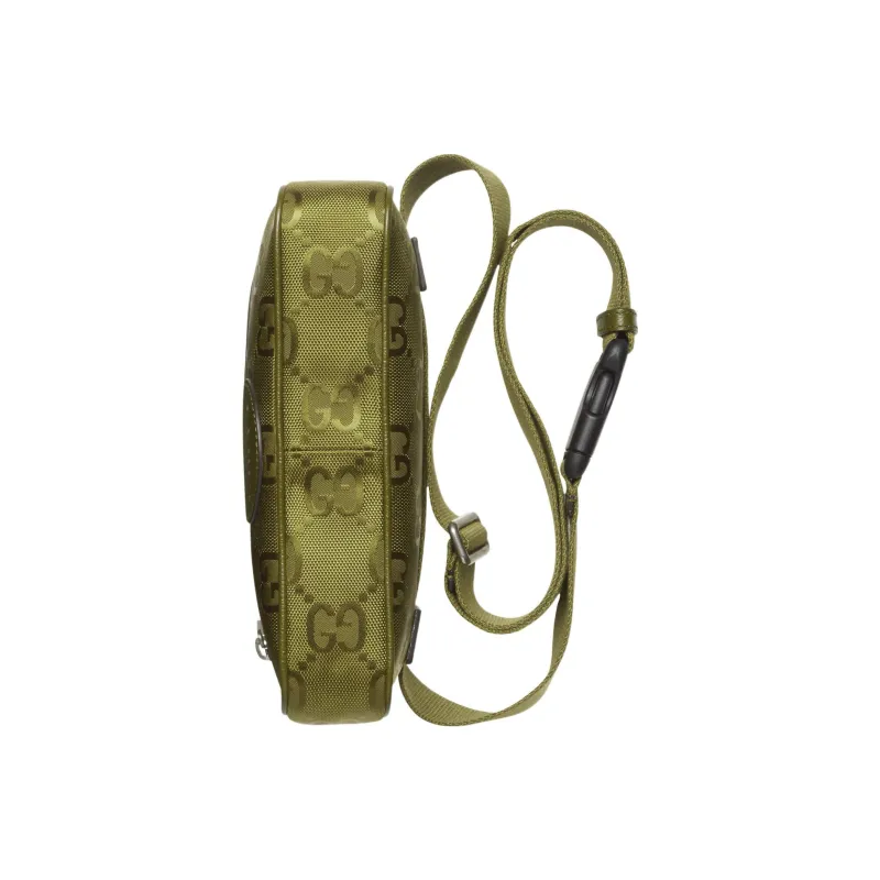 GUCCI Off The Grid Leather Sling Bag Fanny Pack Men's Green-4