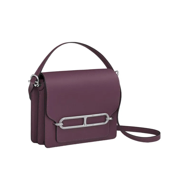 HERMES Roulis Evercolor Calfskin Pig Nose Bag Shoulder Bag Crossbody Bag Mini Women's N5 Cassis Blackcurrant Color-1