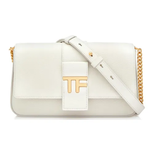 TOM FORD Grained Leather Crossbody Bag Shoulder Bag Women's White