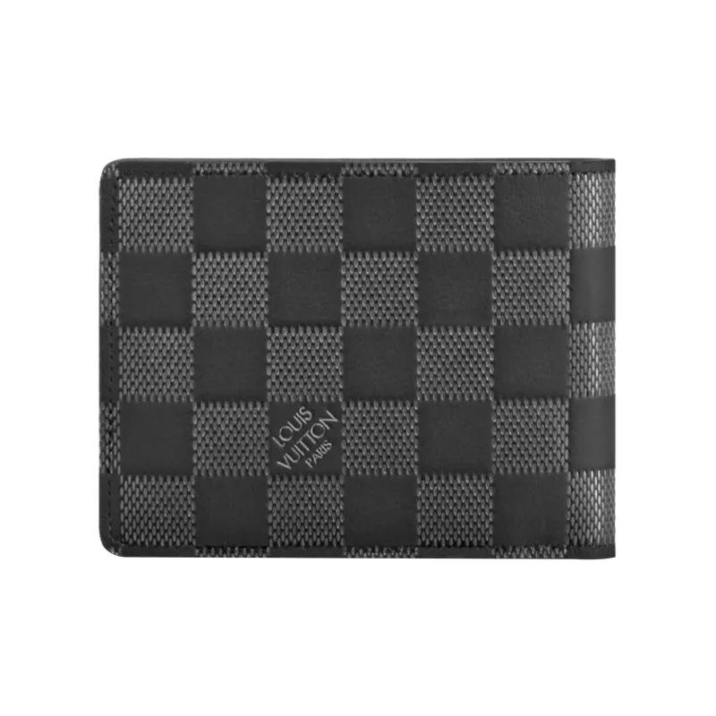 LOUIS VUITTON Multiple Cow Leather Wallet Regular Men's Black-2