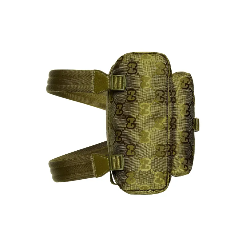 GUCCI Off The Grid Leather Detail Backpack Men's Green-4