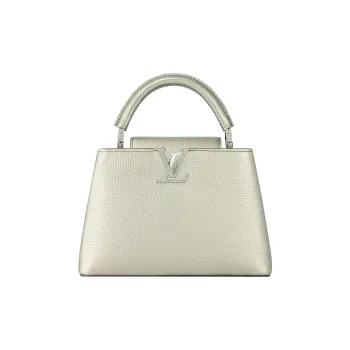 LOUIS VUITTON Capucines Taurillon Leather Shoulder Bag Crossbody Bag Handbag Small Size Women's Metal Gray