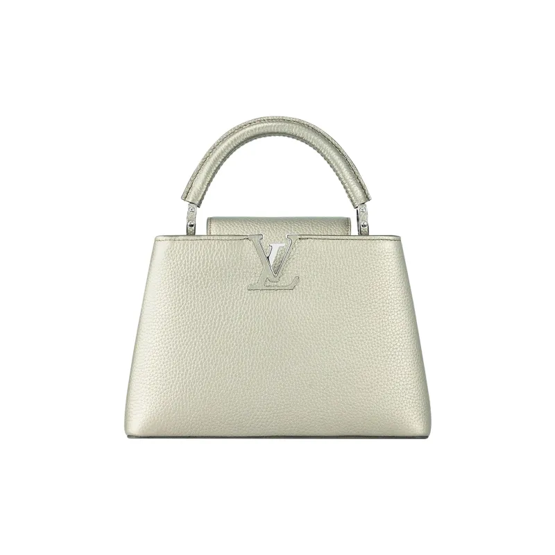 LOUIS VUITTON Capucines Taurillon Leather Shoulder Bag Crossbody Bag Handbag Small Size Women's Metal Gray-0