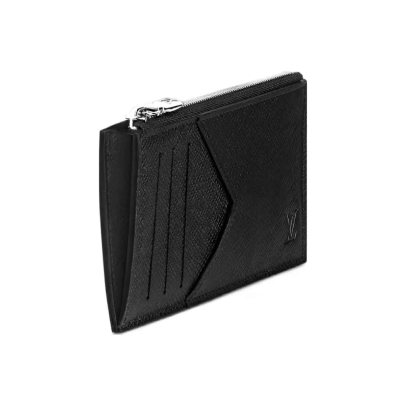LOUIS VUITTON Cow Leather Card Holder, Coin Purse Men's Black-1