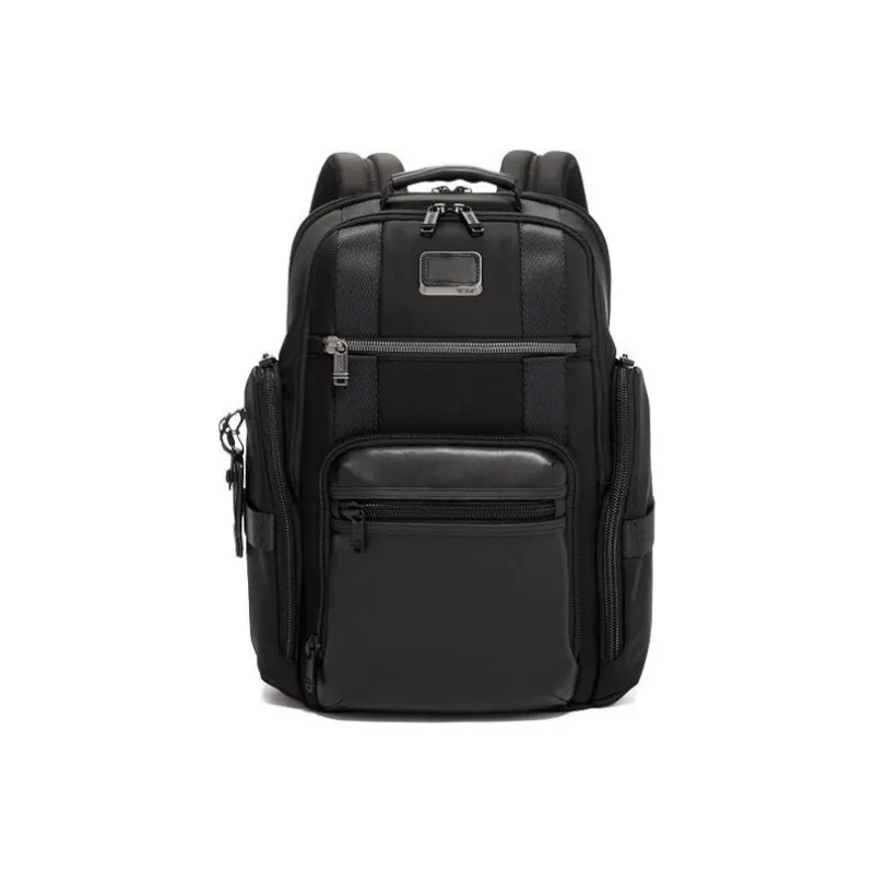 TUMI Alpha Bravo Cow Leather Laptop Backpack Regular Men's Black-0