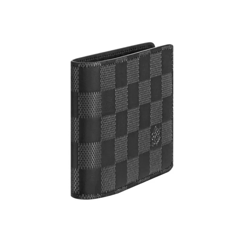 LOUIS VUITTON Multiple Cow Leather Wallet Regular Men's Black-1