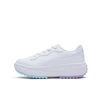 361° Anti Slip And Wear Resistant Height Increasing Low Top Casual Shoes Women's White Cyan Purple